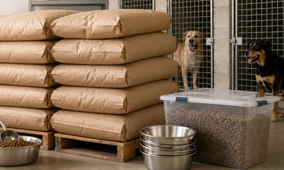 Malaysia pet food wholesale buyer reviewing plain-pack supply and packaging options