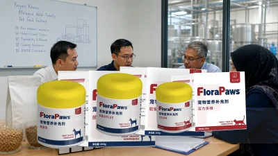 Pet supplement products arranged for Malaysia halal-aware B2B channel planning
